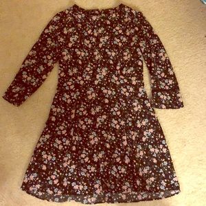 Black with blue and pink floral dress